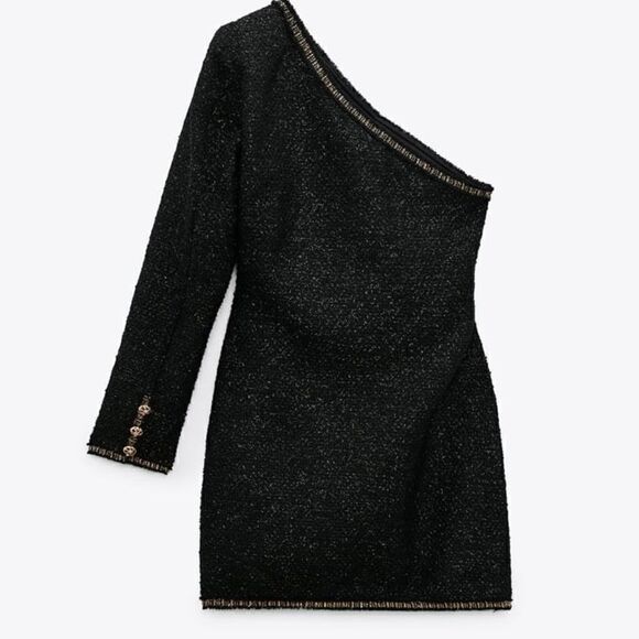 ZARA ASYMMETRIC MINI DRESS - Picture 14 of 16